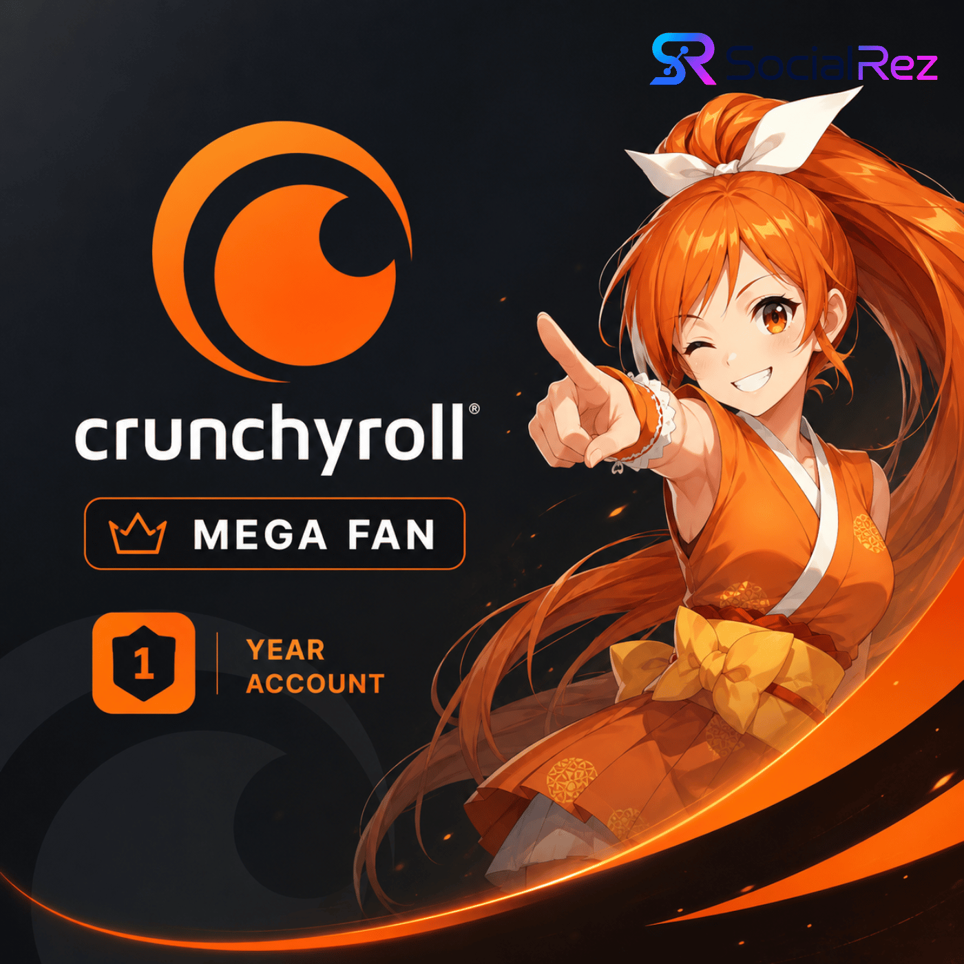Crunchyroll Mega Fan 1 Year Account