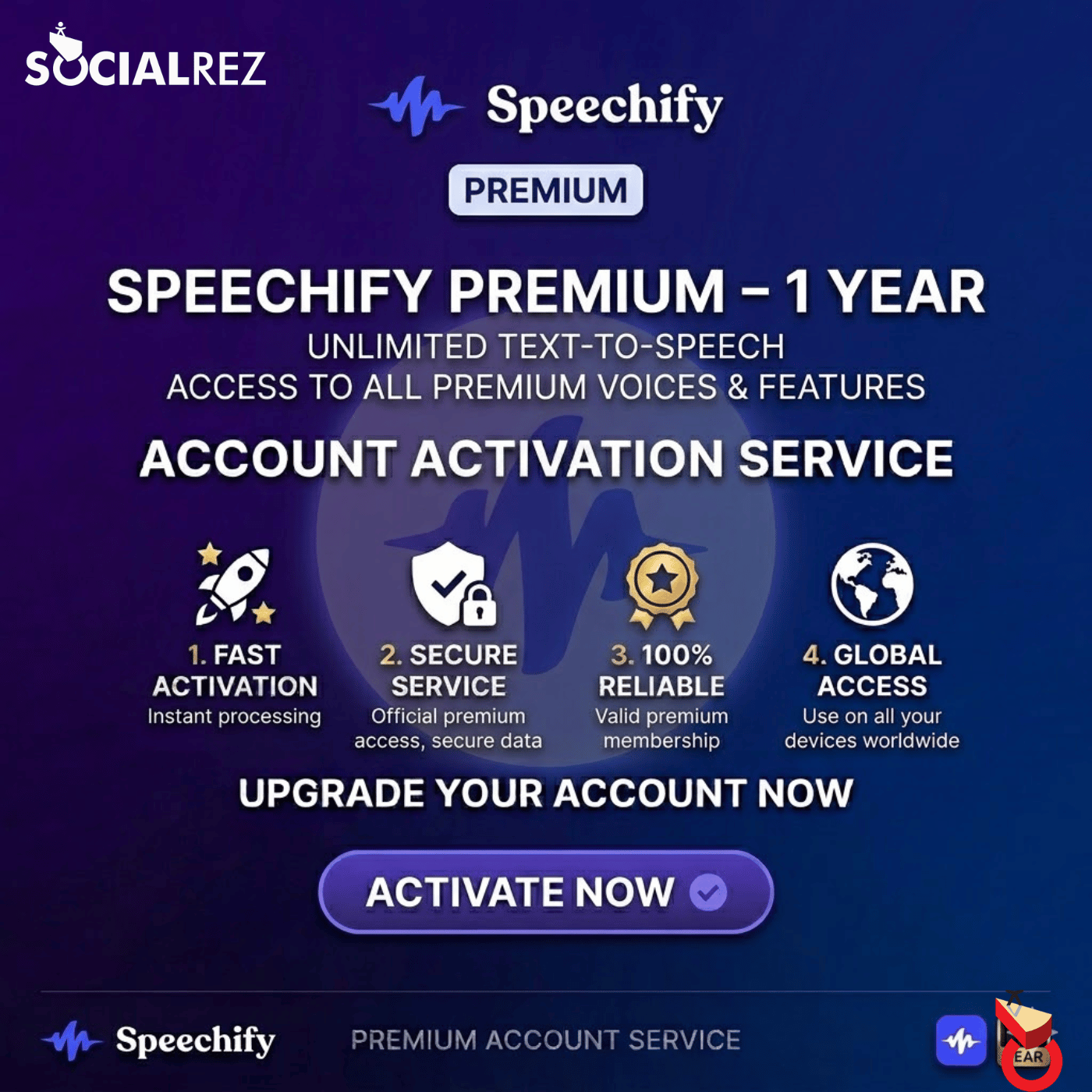 Speechify Premium 1 Year Account Activation Service