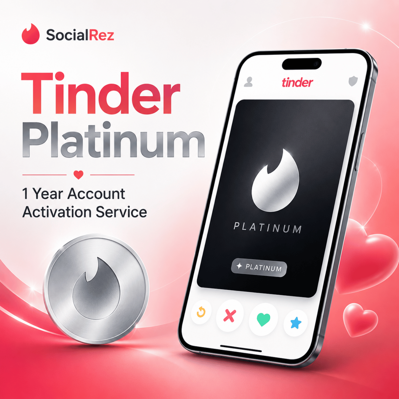 Buy Tinder Platinum 1 Year Account Activation Service